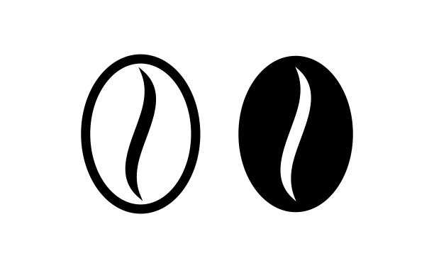 咖啡图标。咖啡豆。饮料的象征。图片下载