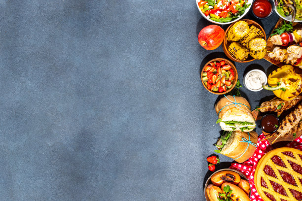 各种野餐食品和饮料图片下载