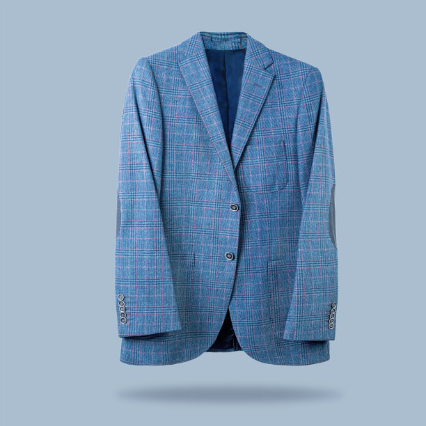 蓝色外套，蓝色背景图片下载