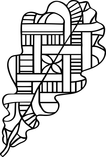 叶矢量剪辑艺术，黑色和白色图片下载