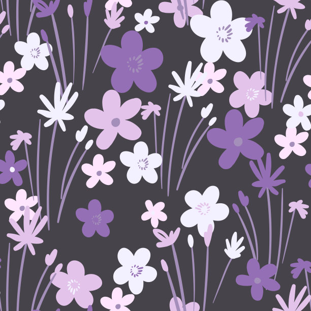 基于传统民间艺术装饰的无缝花卉图案。彩色的花在颜色的背景。北欧风格。瑞典北欧风格。矢量插图。简单的简约的模式图片下载