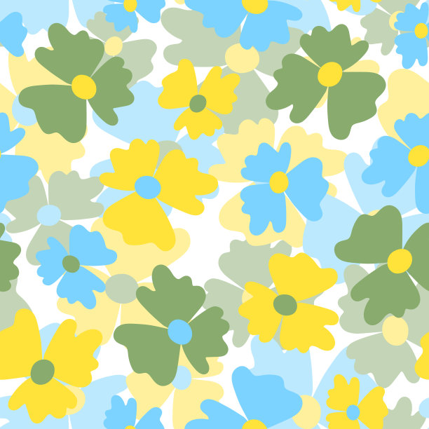 基于传统民间艺术装饰的无缝花卉图案。彩色的花在颜色的背景。北欧风格。瑞典北欧风格。矢量插图。简单的简约的模式图片下载