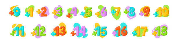 数字贴纸颜色泡沫年龄邮票加图片下载