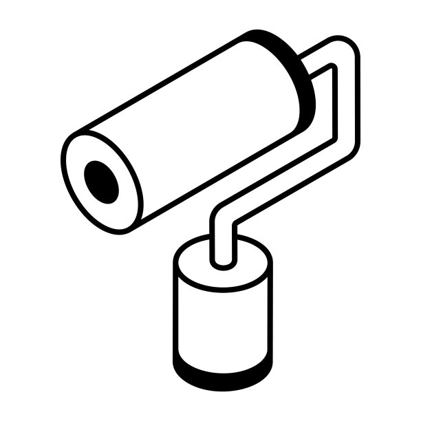 油漆滚筒工具的等距图标图片下载