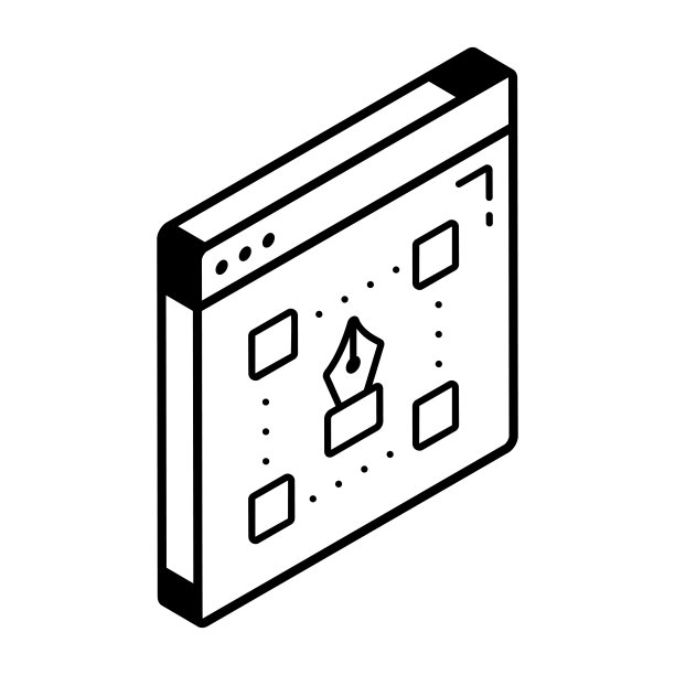 钢笔工具的现代线条图标图片下载