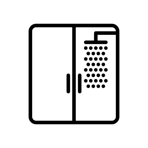 淋浴线或线性图标。洗了个澡矢量图图片下载