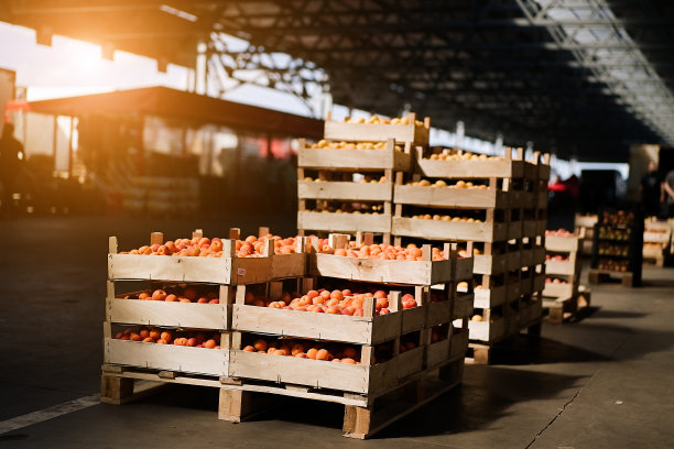 市场上出售的新鲜杏果盒图片下载