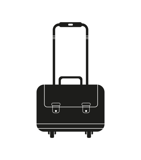 滚动公文包图标公事包剪影图片下载