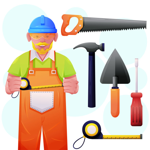年长的木匠，有专业的工作设备图片下载