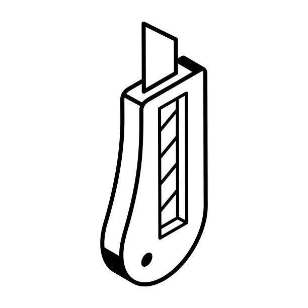 裁纸刀可编辑等距图标图片下载