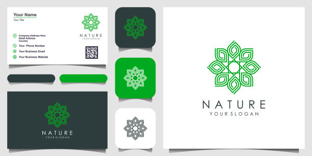 极简优雅的花卉玫瑰标志设计线条艺术风格。商标可用于美容、化妆品、瑜伽和水疗。标志设计和名片图片下载