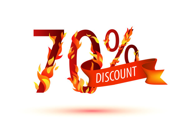70%的折扣。火焰象征图片下载