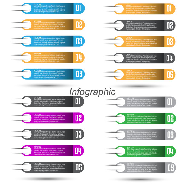 收集信息图设计模板。显示信息、排名和统计的想法。图片下载