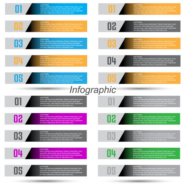 收集信息图设计模板。显示信息、排名和统计的想法。图片下载