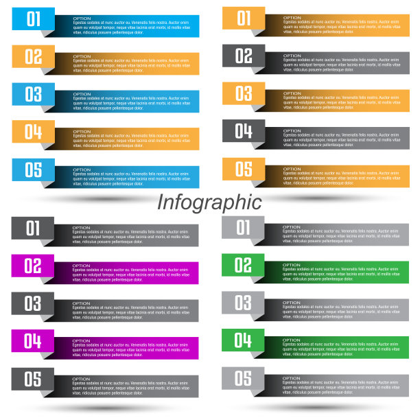 收集信息图设计模板。显示信息、排名和统计的想法。图片下载