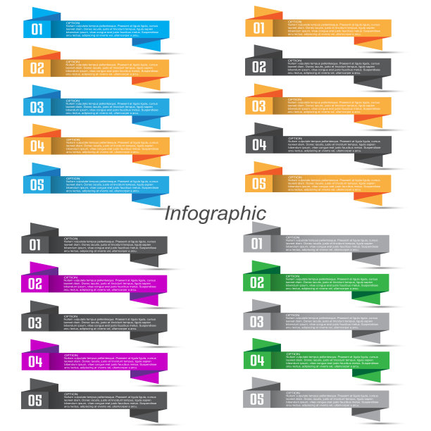 收集信息图设计模板。显示信息、排名和统计的想法。图片下载