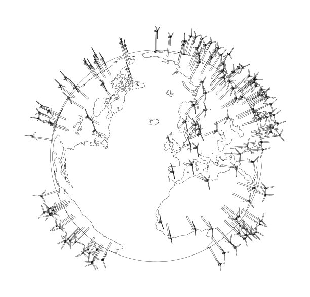 地球上的电动风力涡轮机图片下载