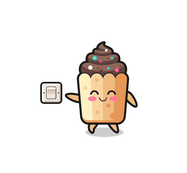 卡通小蛋糕在关灯图片下载