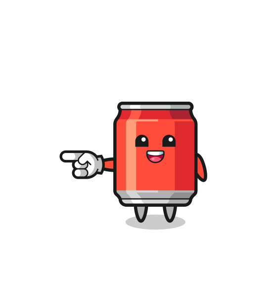 饮料罐卡通左指手势图片下载
