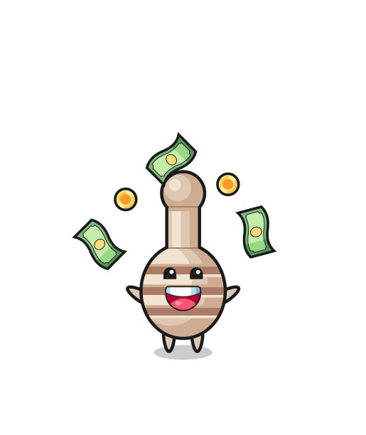 蜜汁勺接住从天上掉下来的钱图片下载