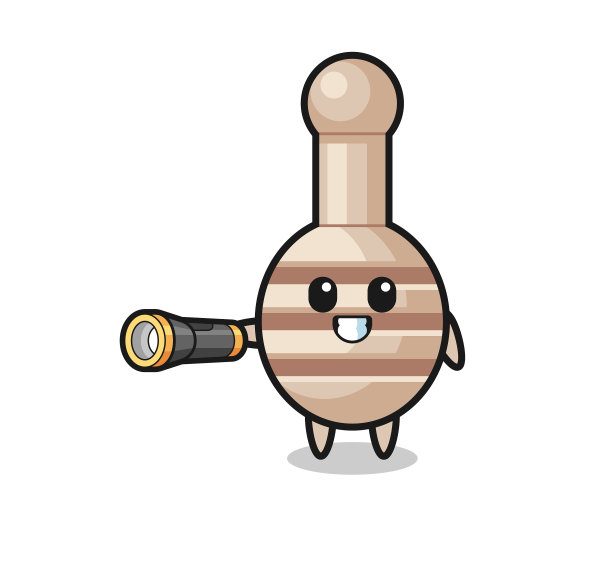 蜂蜜舀吉祥物手持手电筒图片下载