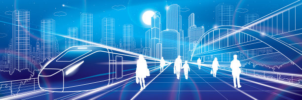 交通基础设施全景霓虹城图片下载