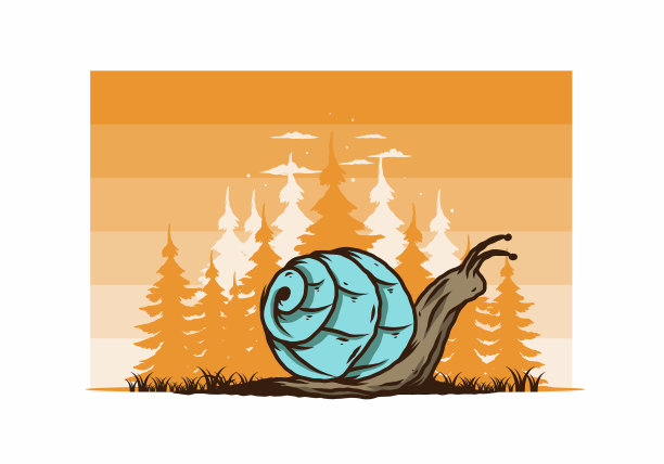 蜗牛在森林里爬行图片下载