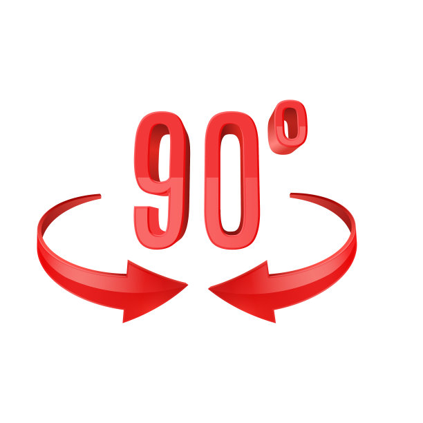 红色光滑的三维曲线箭头和90度唱歌图片下载