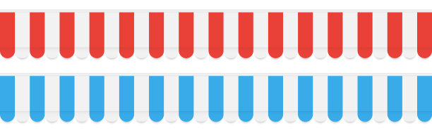 天篷设置红色和蓝色的帐篷在白色的背景图片下载