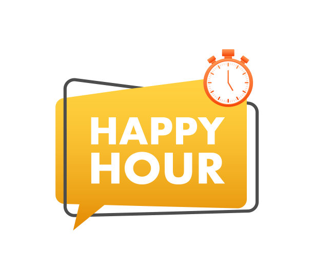 带有黑色欢乐时光横幅的复古海报图片下载