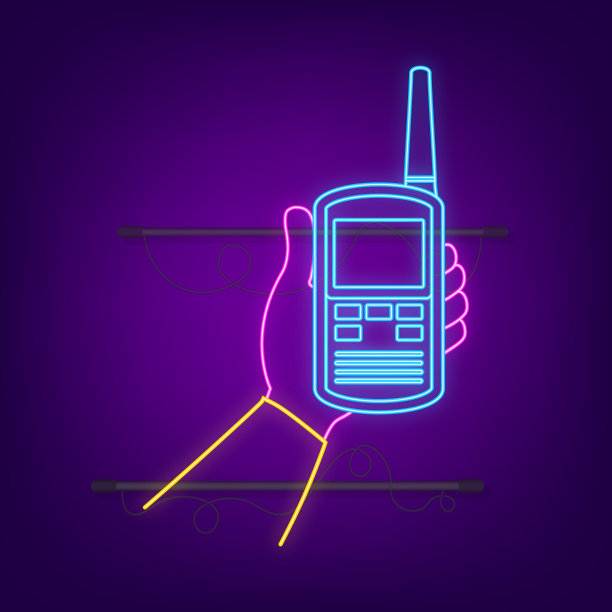 平面对讲机的概念设计霓虹灯图片下载