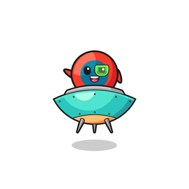 位置符号卡通乘坐未来宇宙飞船图片下载