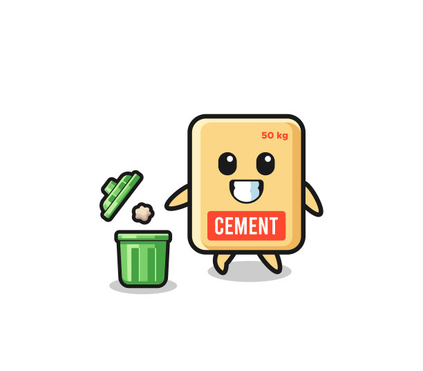 水泥袋将垃圾扔进垃圾桶图片下载