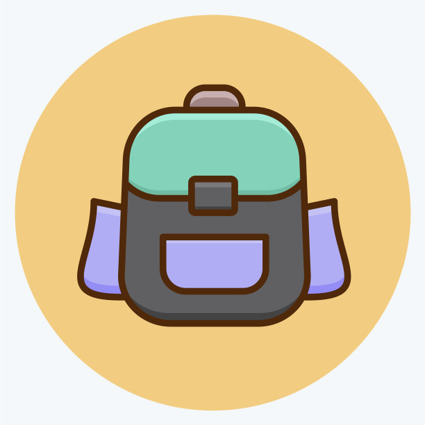 图标双肩包适合教育符号平图片下载