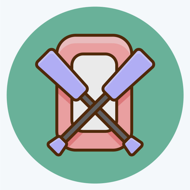 适合作为教育标志的橡皮艇图标图片下载