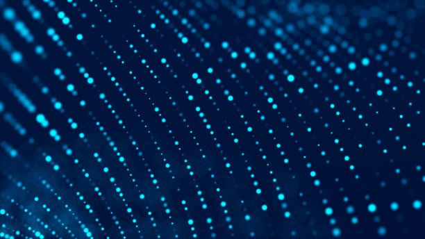 数字技术。运动中发光粒子的未来背景。数据量大。3 d渲染。图片下载