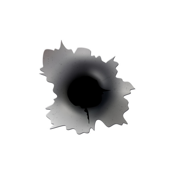 枪或手枪的弹孔是在金属中射出的图片下载