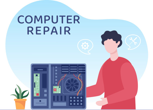 电脑维修或维修平面卡通用图片下载