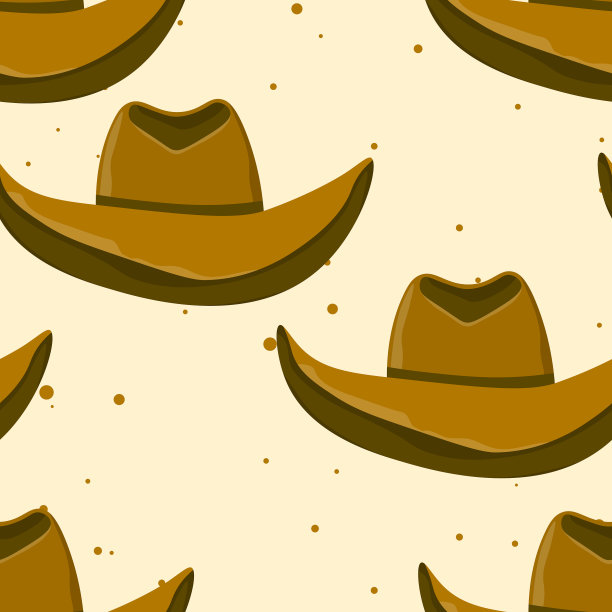 无缝图案与牛仔帽上的颜色图片下载