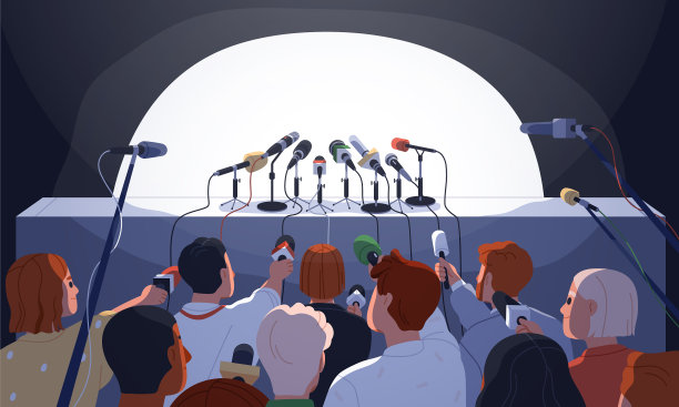 用麦克风清空新闻发布会桌图片下载