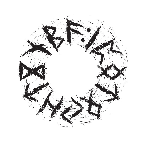 北欧字母圈图片下载