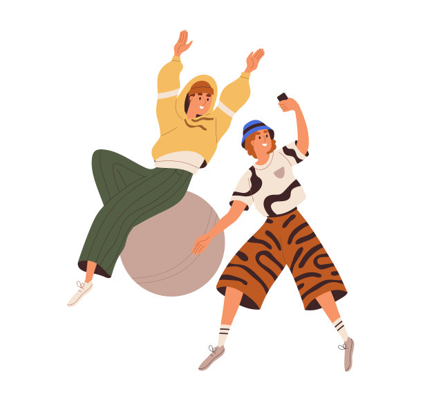 快乐的年轻人和女人玩得很开心图片下载