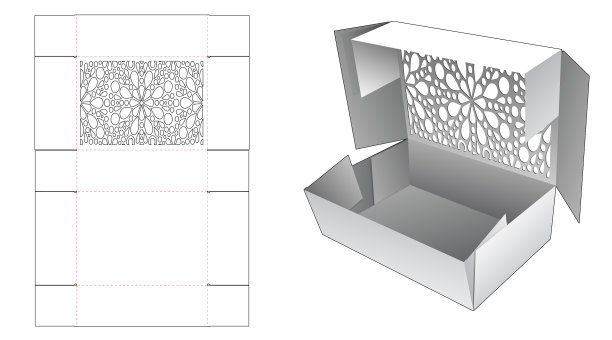 模板折叠盒模切模板和3d图片下载