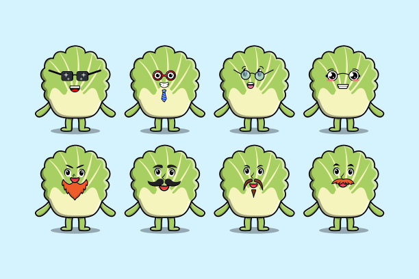 设定白菜卡通不同的表情图片下载