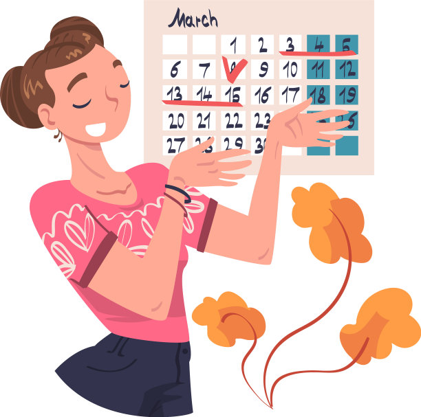 女人性格策划时间和事件标记图片下载