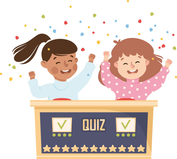 小女孩赢得智力竞赛或智力运动图片下载