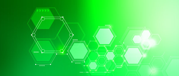 插图电路板和六边形背景图片下载