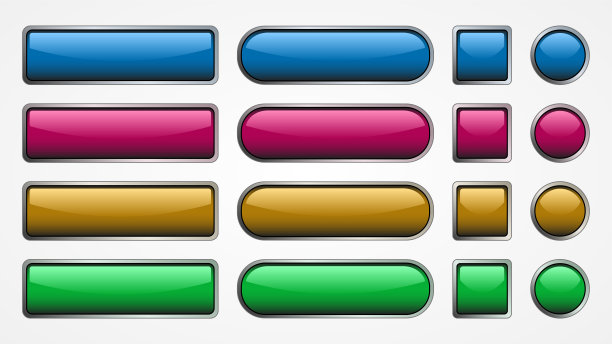 设置不同的形式和颜色按钮的网站。图片下载