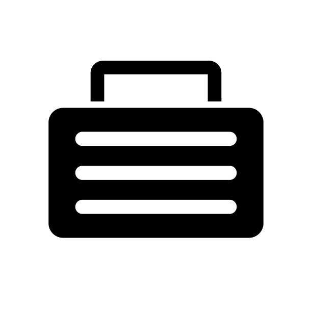 商务包剪影图标。行李。向量。图片下载