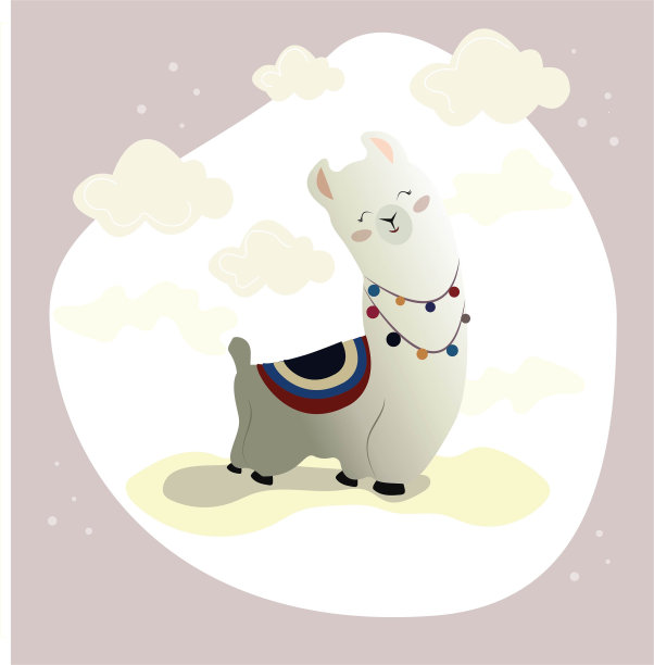 一个可爱的微笑喇嘛。儿童插图图片下载